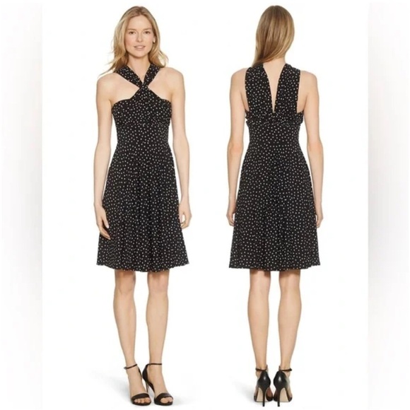 White House Black Market Black and White Polka Dot Genius Convertible Dress - Picture 7 of 12
